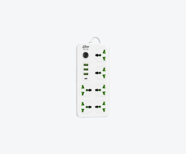 Hyperthread Design (16) Power Socket 6-Outlet Extension with 3 USB & Type-C Fast Charging (2M Cord)