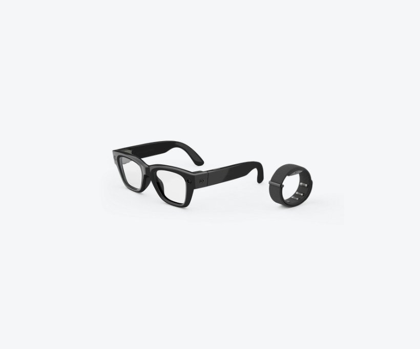 Meta Ray-Ban Display Smart Glasses (Shiny Black, Large Size 2) with Meta Neural Band (Charcoal Black)
